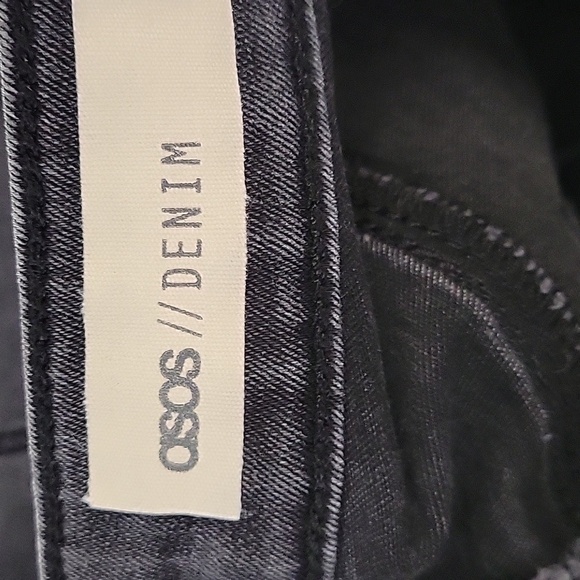 ASOS Slim Gray Black High Rise Denim Mom Jeans Size 28/30 - Picture 8 of 11